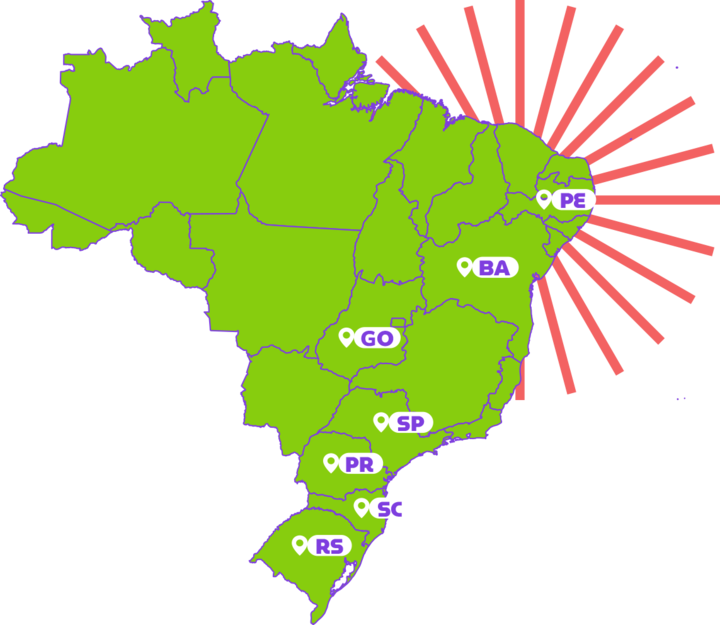 Presença nos quatro cantos do Brasil.